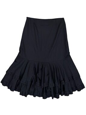 Y2k Anthropologie Romantic Victorian Ruffle Tiered Midi Skirt